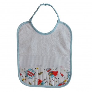 Terry Baby Bib with Aida Band - Super Heroes