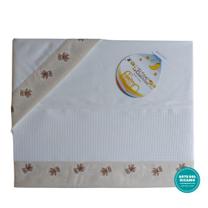 Stitchable Baby Sheets with Teddy Bears and Little Hearts
