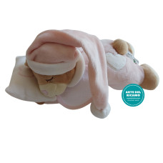 Osito que Duerme con Babero Decorativo para Bordar a Punto de Cruz - Rosa Osito que Duerme con Babero Decorativo para Bordar a Punto de Cruz - Rosa