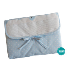 Portable Changing Pad - Polka Dots and Bear Faces - Color Light Blue Portable Changing Pad - Polka Dots and Bear Faces - Color Light Blue