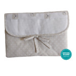 Portable Changing Pad - Polka Dots and Bear Faces - Color Turtledove