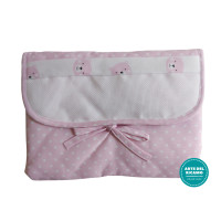 Fasciatoio Pieghevole Pois e Faccine Orso - Rosa