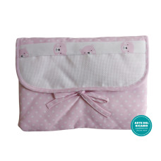 Portable Changing Pad - Polka Dots and Bear Faces - Color Pink Portable Changing Pad - Polka Dots and Bear Faces - Color Pink