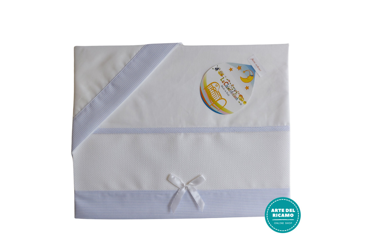 Set Sábana de Cuna para Bebé - Rayas Azul Claro Set Sábana de Cuna para Bebé - Rayas Azul Claro