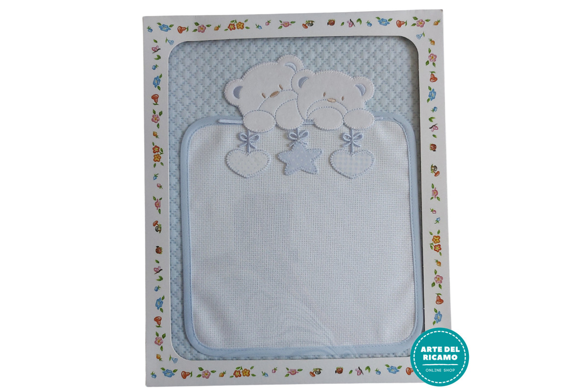 Baby Crib Blanket - Large Rhombus Interlock Fabric - Light Blue Baby Crib Blanket - Large Rhombus Interlock Fabric - Light Blue