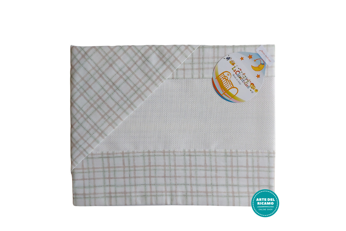 Set Lenzuolino Lettino - Scozzese Verde Acqua Set Lenzuolino Lettino - Scozzese Verde Acqua