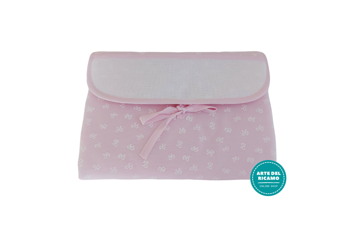 Pink Portable Changing Pad - White Bows Pink Portable Changing Pad - White Bows