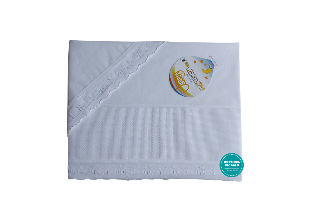 Stitchable Baby Sheets with San Gallo Lace