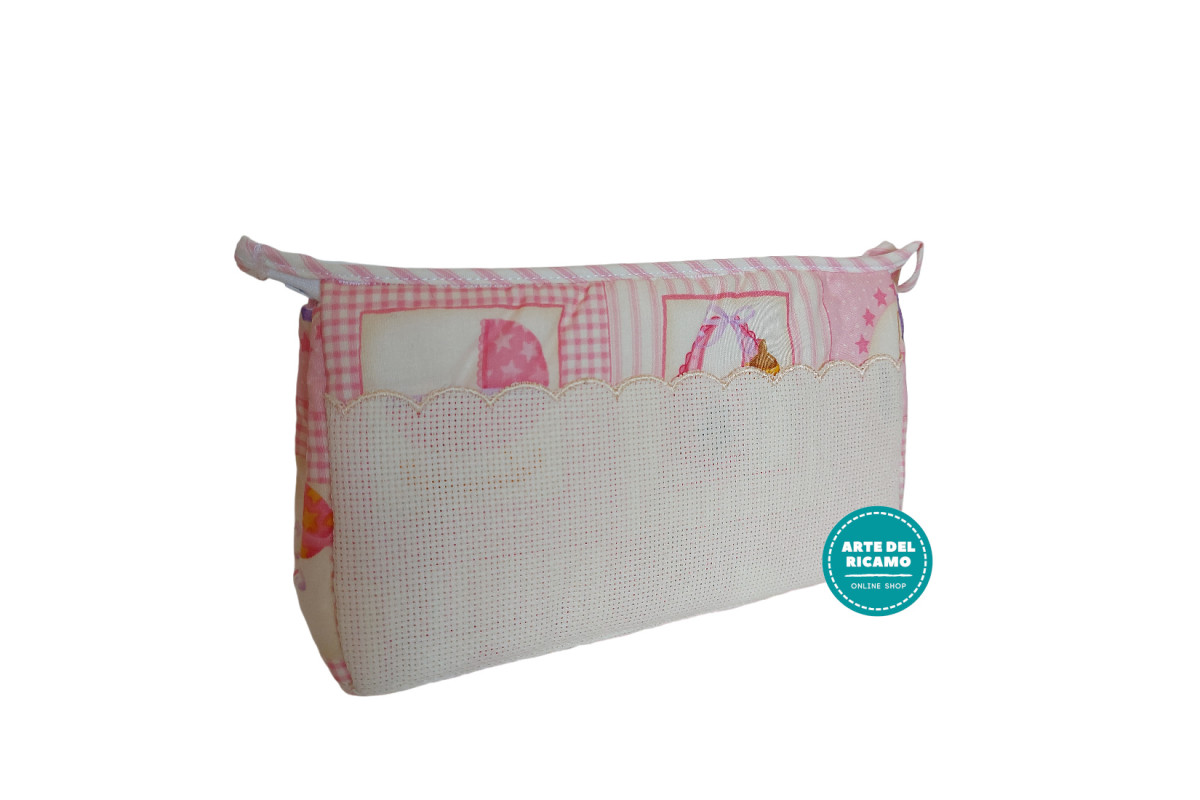 Trousse da Ricamare - Fantasia Baby Quadri e Righe - Rosa Trousse da Ricamare - Fantasia Baby Quadri e Righe - Rosa
