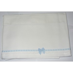 Baby Bed Sheet to Cross Stitch - Vichy Light Blue