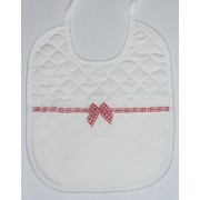Soft Bib for your Baby - Vichy Lines -  Red
