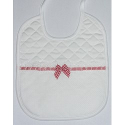 Soft Bib for your Baby - Vichy Lines -  Red