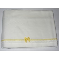 Baby Bed Sheet to Cross Stitch - Vichy Yellow