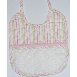 Soft Bib for your Baby - Pink and Green Lines