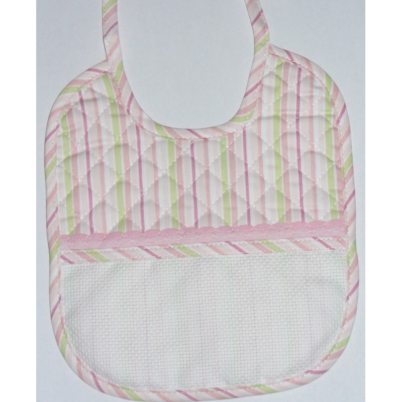 Soft Bib for your Baby - Pink and Green Lines