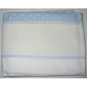 Bed Sheet to Cross Stitch - Light Blue Dots