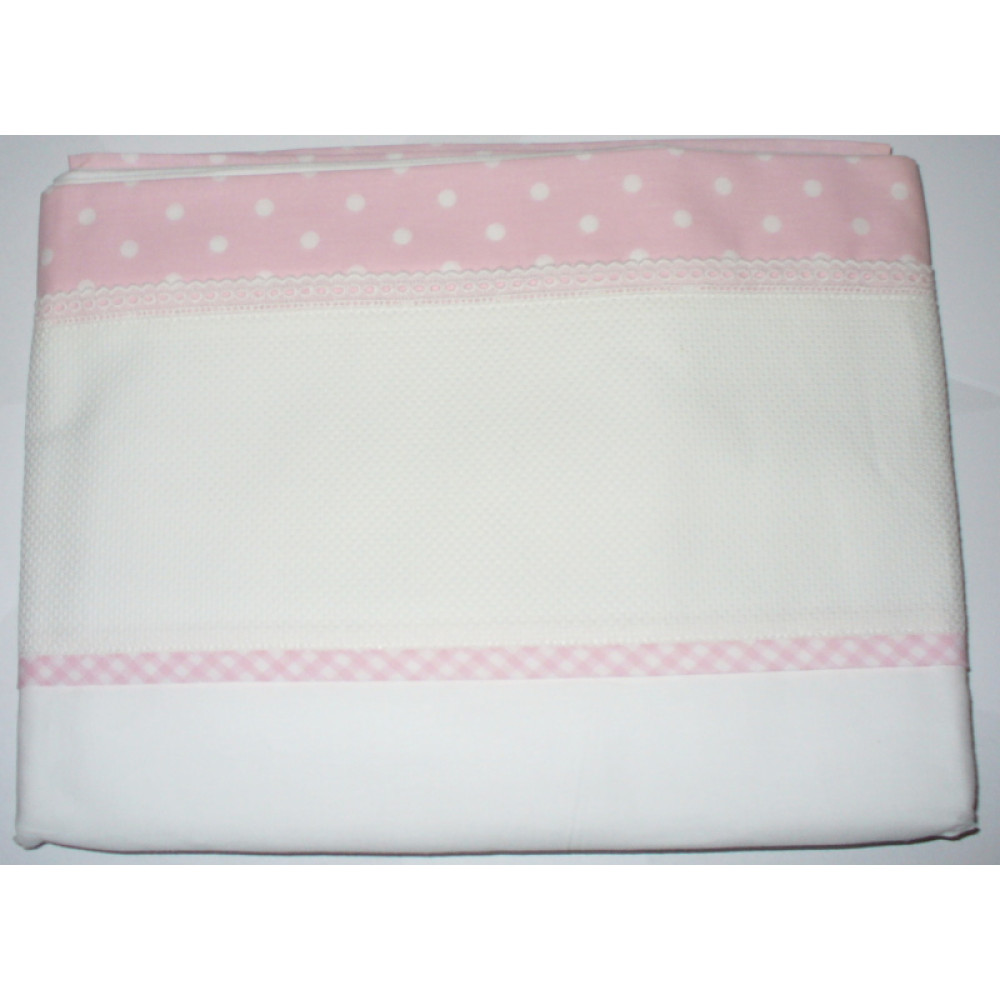 Bed Sheet to Cross Stitch - Pink Dots