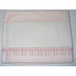 Bed Sheet to Cross Stitch - Pink and Green Lines