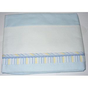 Bed Sheet to Cross Stitch - Light Blue Lines