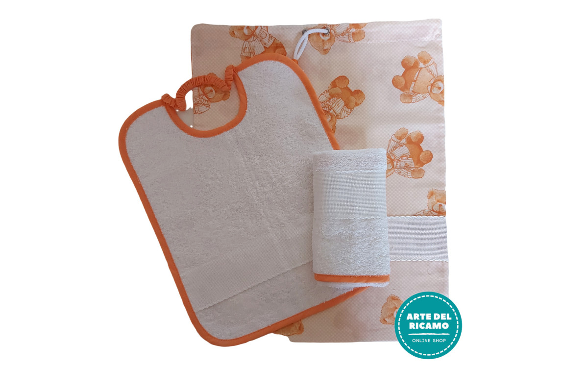 Kindergarten Ready to Stitch - Orange Teddy Bear Kindergarten Ready to Stitch - Orange Teddy Bear