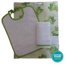 Set Asilo da Ricamare - Orsetto Verde
