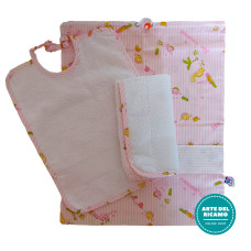 Set Asilo da Ricamare - Dinosauri - Righe Rosa Set Asilo da Ricamare - Dinosauri - Righe Rosa
