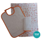 Ropa para la Escuela para Bordar a Punto Cruz - Amigos Animales - Naranja