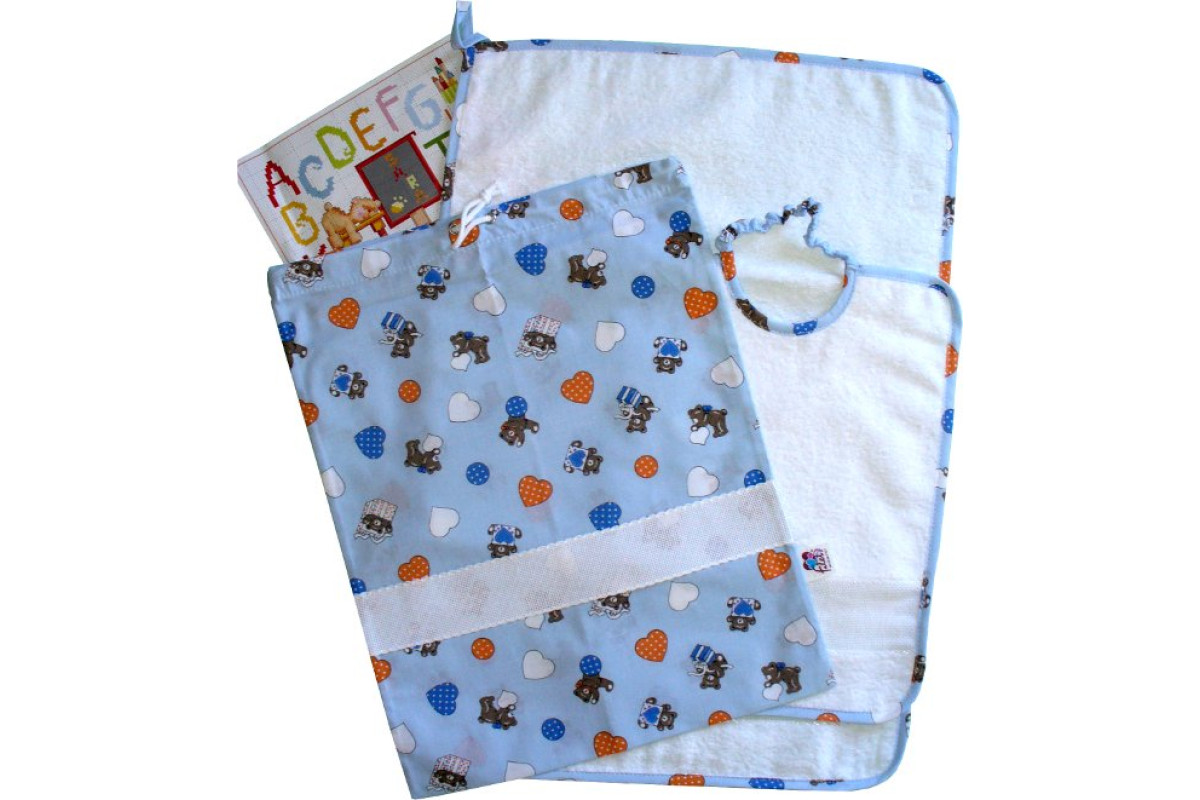 Kindergarten Ready to Stitch - Light Blue Hearts