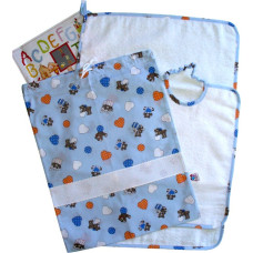 Set Asilo da Ricamare - Cuoricini Celeste Set Asilo da Ricamare - Cuoricini Celeste