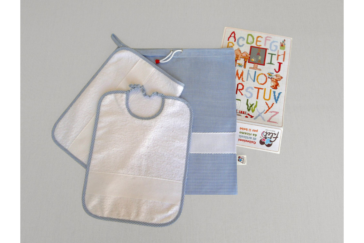 Set Asilo Zephir da Ricamare a Punto Croce - Celeste Set Asilo Zephir da Ricamare a Punto Croce - Celeste