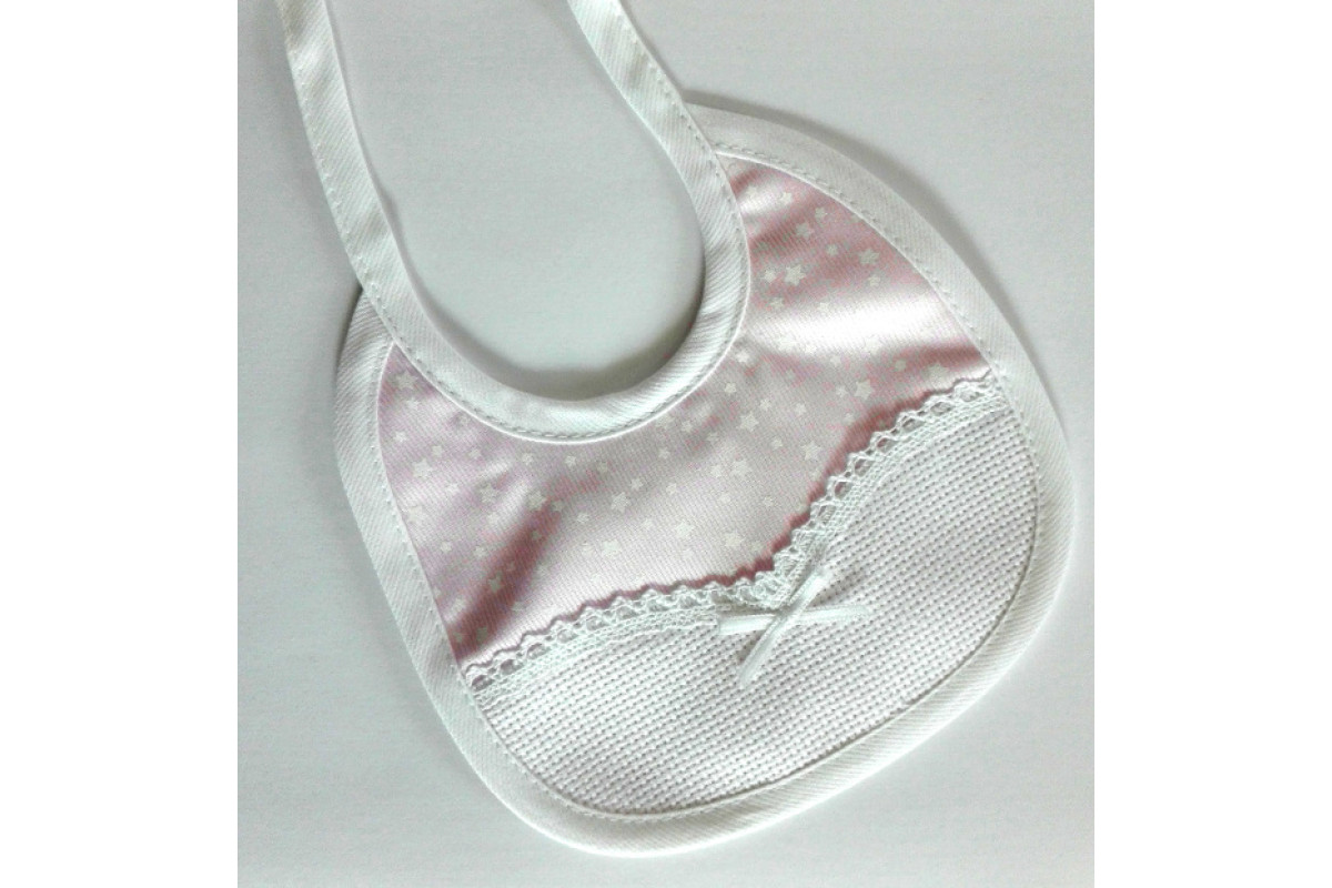Bavaglino per Neonato Rosa - Stelline