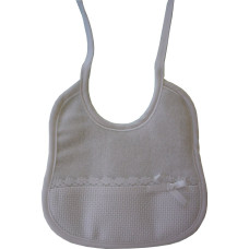 Elegant Terry Newborn Bib Ready to Stitch - White Elegant Terry Newborn Bib Ready to Stitch - White