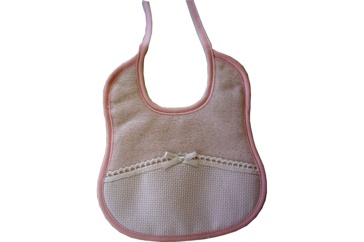 Bavaglino Spugna per Bebé con Bordo in Merletto - Rosa Bavaglino Spugna per Bebé con Bordo in Merletto - Rosa