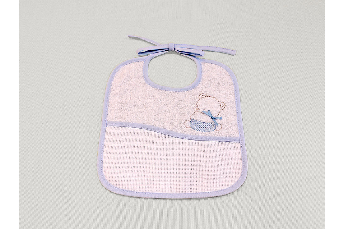 Terry Baby Bib Ready to Stitch - Light Blue - My First Linen Terry Baby Bib Ready to Stitch - Light Blue - My First Linen