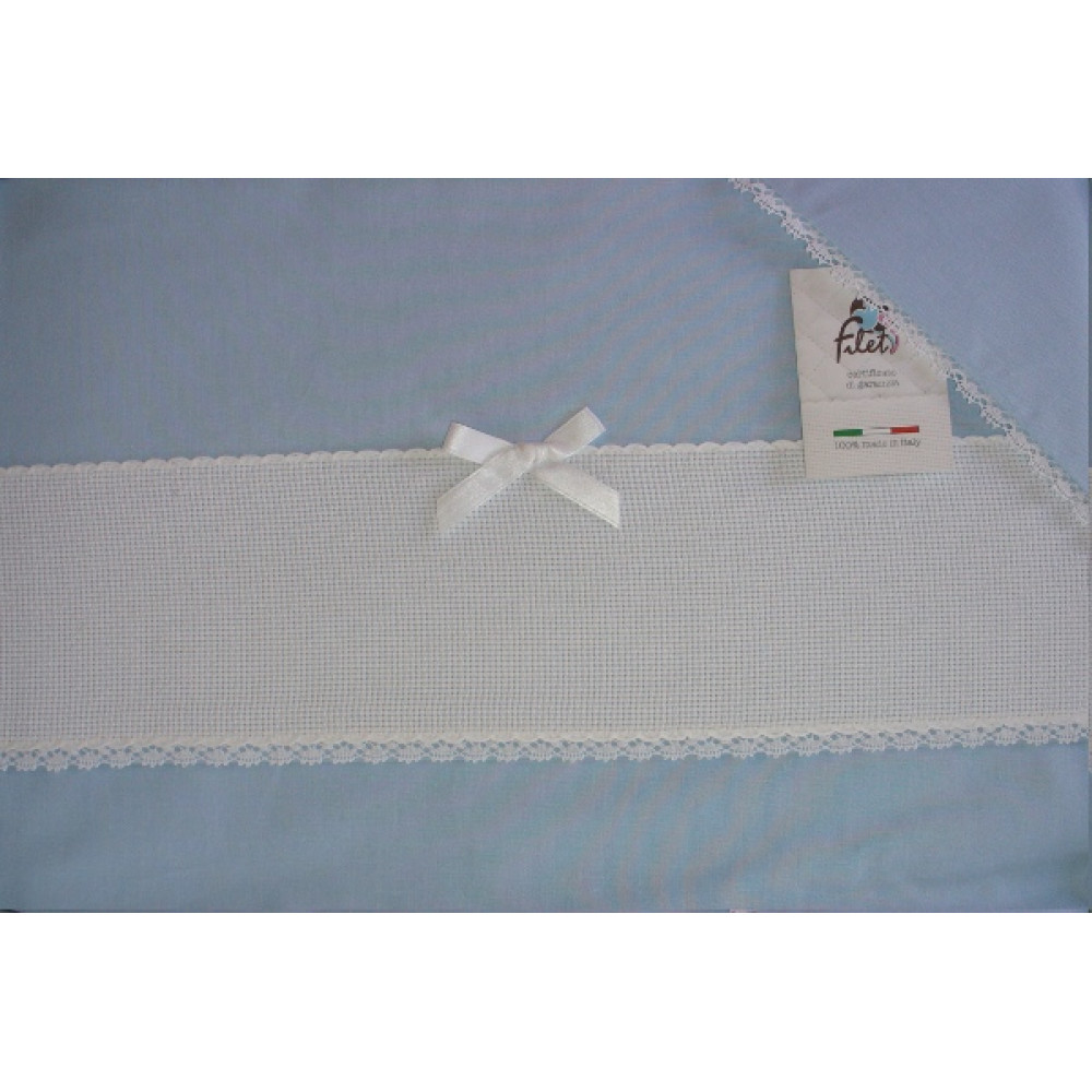 Baby Bed Sheet Light Blue with Aida Band
