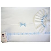 Baby Bed Sheet - Light Blue - Vichy