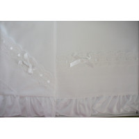 Lenzuolino Cotone Culla - Bianco - Piquet Lenzuolino Cotone Culla - Bianco - Piquet