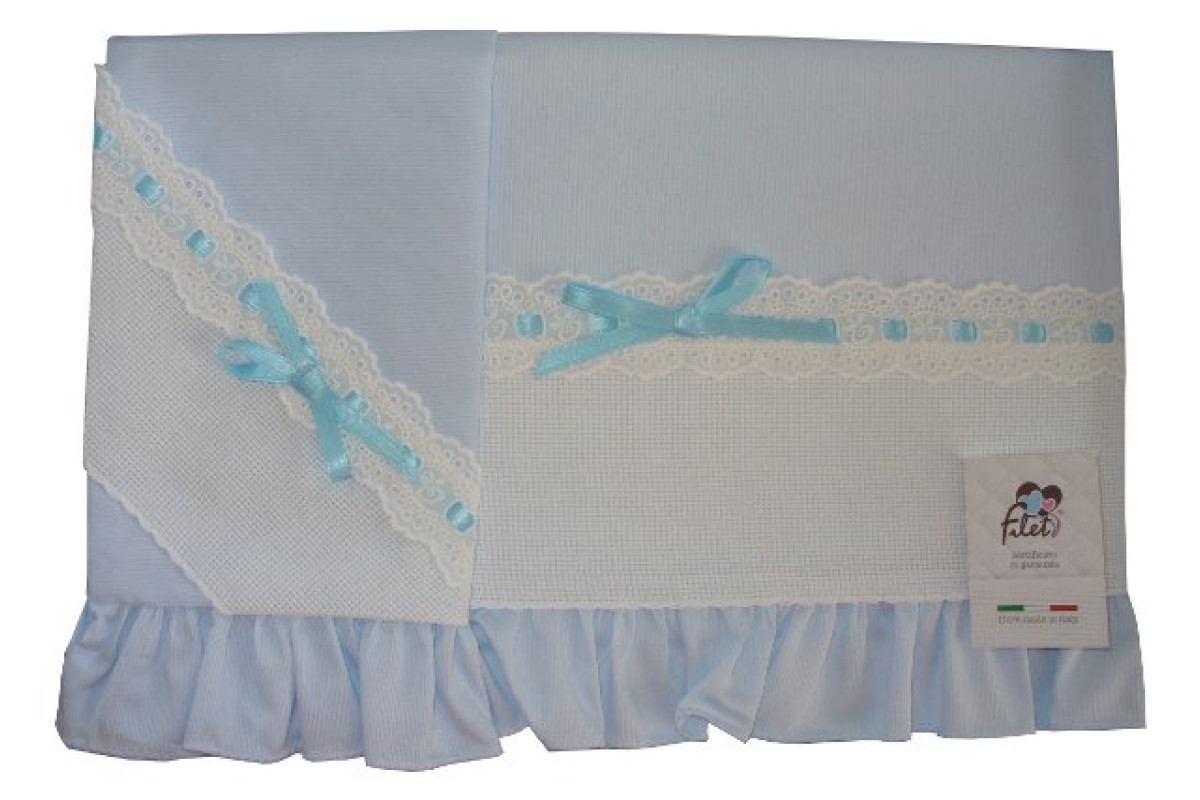 Baby Bed Sheet - Light Blue - Piquet