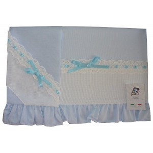 Baby Bed Sheet - Light Blue - Piquet