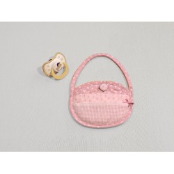 Pink Soft Baby Pacifier Bag