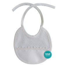 Elegante Babero Bebé 0 - 3 meses - Blanco Elegante Babero Bebé 0 - 3 meses - Blanco