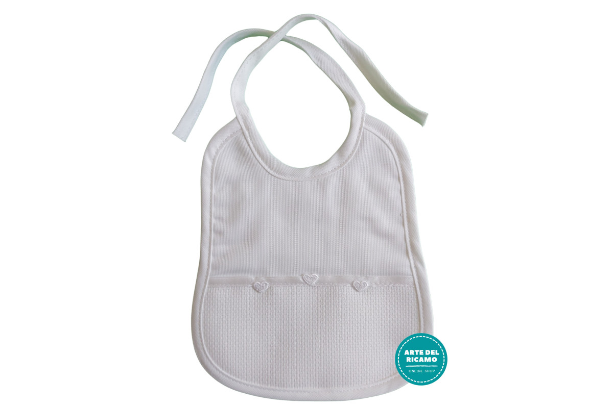 Bavaglino Piquet con Cuori - Bianco Bavaglino Piquet con Cuori - Bianco