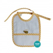 Terry Baby Bib with Yellow Squares Border 