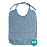 Terry Baby Tie Bib to Cross Stitch - Color Light Blue Terry Baby Tie Bib to Cross Stitch - Color Light Blue