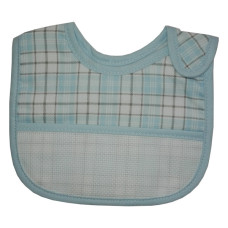 Baby Bib with Strap Closure - Scottish Line - Color Light Blue Baby Bib with Strap Closure - Scottish Line - Color Light Blue