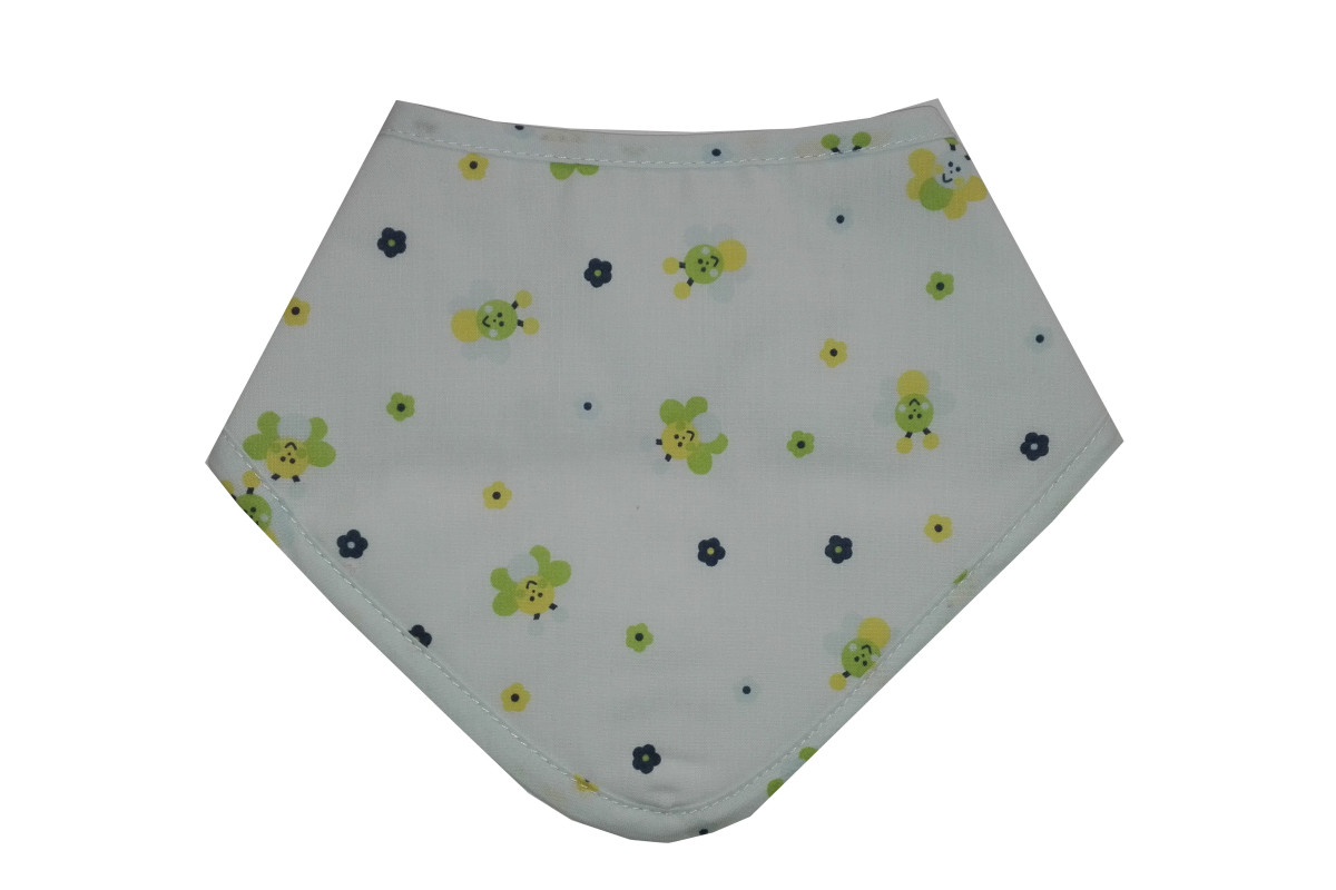 Bavaglino Bandana - Apine e Fiori - Colore Celeste Bavaglino Bandana - Apine e Fiori - Colore Celeste