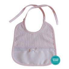 Baby Bib to Cross Stitch - Pink with Little White Dots Baby Bib to Cross Stitch - Pink with Little White Dots