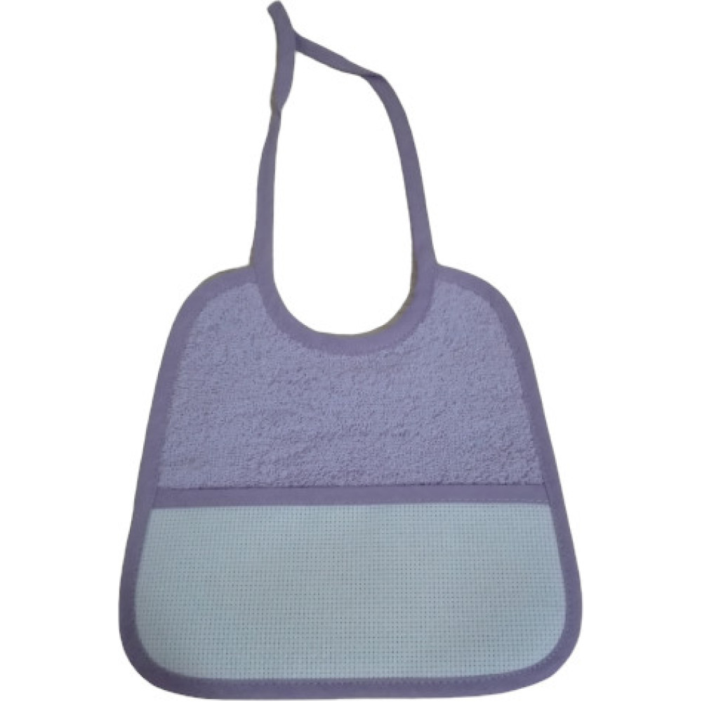 Terry Baby Bib with Aida Insert - Violet