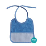 Terry Baby Bib with Aida Insert - Light Blue Terry Baby Bib with Aida Insert - Light Blue