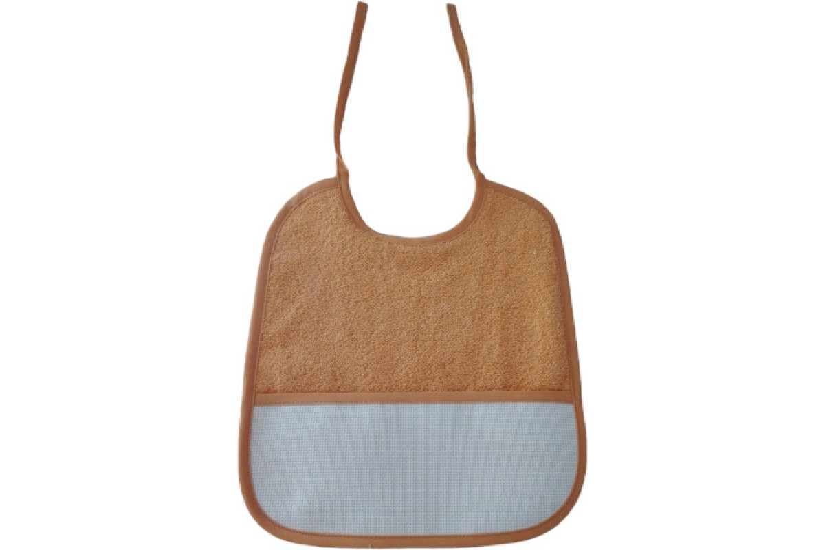 Terry Baby Lunch Bib with Aida Insert - Orange Terry Baby Lunch Bib with Aida Insert - Orange